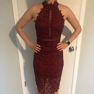 Bardot Gemma Halter Lace Dress